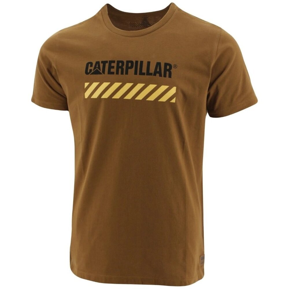Caterpillar CAT Logo Men's Work Area Graphic T-Shirt Shirt Bronze Small NEW